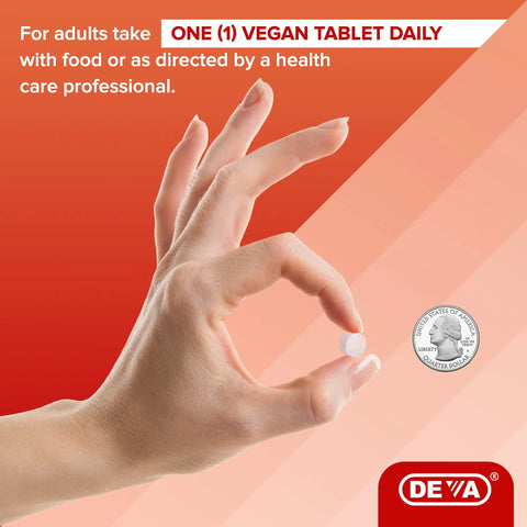 High Potency Vegan B12 Tablets With Folic Acid and B6 For Steady Energy And Brain Boost Fast Dissolving Tabs held in hand.