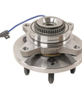 Direct Swap Front Wheel Bearing And Hub Assembly For 2010-2014 Ford Expedition Lincoln Navigator F150 4wd side view with metal finish.