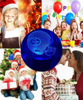 Football Helmet Shape 3D LED Night Light With Optical Illusion, Acrylic Desk Lamp glowing among festive and family scenes.