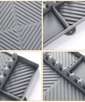 Griddle Mat For Outdoor Grills, Silicone Side Shelf Mat And Drip Pad, 16 By 11.5 Inches, Nonstick Barbecue Caddy For Spatulas, Gray