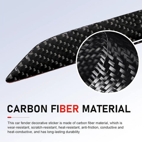 Custom Side Fender Trim For Tesla Cybertruck 2024 2025 2026, showing detailed carbon fiber texture for durability and style.