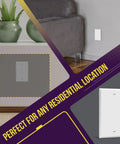 Top Shelf Heavy Duty Blank Wall Plate Outlet Cover One Gang White Polycarbonate Faceplate in residential setting next to furniture.