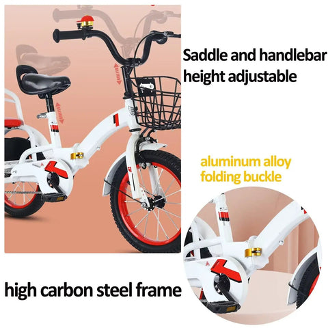 Folding Tricycle With Rear Passenger Seat And Pedals Three Wheel Cruiser Bike For Hanging Out High carbon steel frame detail