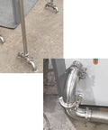 Two 1.5-inch OD 304 stainless steel sanitary ferrule elbow fittings with tri-clamp ends and silicone gaskets.