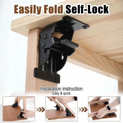 Heavy Duty Locking Hinges For Folding Tables And Furniture Fixtures Delivers Top Shelf Stability With Self Locking Brackets and secure screws.