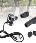 36V Half Twist Ebike Throttle Grip With Key Lock And LCD Display, cable, and keys for E Scooter, MTB, and Motorcycle