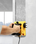Heavy Hitter Electric Wall Planer 1200W 2800RPM scraping plaster on wall with adjustable depth control.