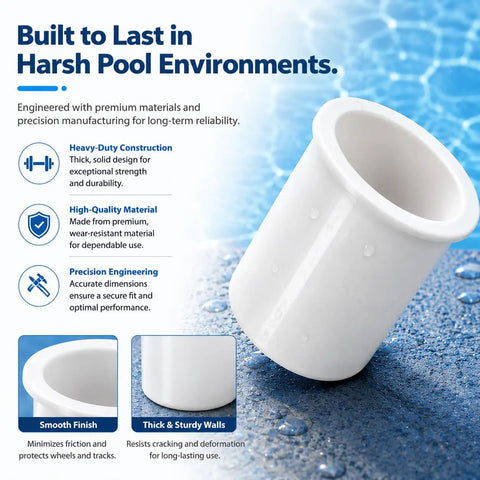 Drive Shim Replacement Kit For Prowler 920 Robotic Pool Cleaner, white plastic wheel spacer with smooth finish