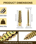 30 Packs Hollow Wall Anchors With Screws For Loose Hinges And Cabinet Doors Durable Metal Anchors To Repair Stripped Holes In Drywall Keep Picture Frames And Shelves Secure Simple Home Fix Fastener Assortment size chart for solid steel anchors and screws