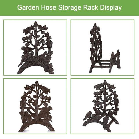 Cast Iron Garden Hose Holder Wall Mount For Outdoor Use Hose Hanger And Reel Storage Organizer Rack Keeps Hoses Neat And Off The Ground Heavy Duty Decorative Water Hose Storage For Garden Lawn Patio