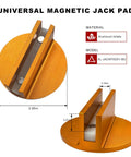 Universal Magnetic Jack Pad 0.4 Inch Slotted Built Tough Aluminum Grooved Jack Puck Adapter, features dimensions and material info.