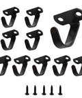 Screw Mounted Ceiling Hooks Stainless Steel Heavy Duty Top Hook Under Shelf Towel Robe Clothes Hook Black Coat Hook With Mounting Screws For Bathroom Kitchen Cabinet And Garage Ten Pack
