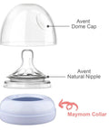 No Drama Replacement Screw Ring Collar For Natural Baby Bottles Flawless Fit PP Or Glass Quick Change BPA Free, includes Avent parts.