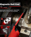 Using Magnetic Ball End Allen Wrench Set With Color Coded And Extra Long Arms in mechanical assembly, close-up view.
