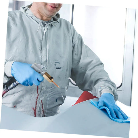 Person using Seamless Electric Welding Hammer Kit With Heavy-Duty Magnets And Wire Brush For Auto Body Shaping And Dent Repair Pro-Grade Dentless Fix Tools For Automotive Panels, holding tool over metal surface.