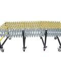 Expandable Roller Conveyor With Adjustable Length And Height For Industrial Use, Stainless Steel Rollers With Wheels, Ready To Roll