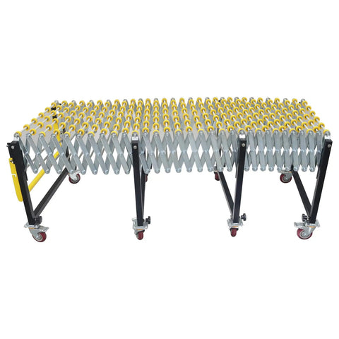 Expandable Roller Conveyor With Adjustable Length And Height For Industrial Use, Stainless Steel Rollers With Wheels, Ready To Roll