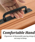 2 Pack Sliding Barn Door Handle Durable 5.9 Inch Aluminum Alloy Pull For Barn Door Gate Cabinet Closet Drawer Garage Shed Black Finish With 4 Mounting Screws Included