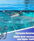 Heavy Duty Fishing Power Clips Hefty Pack Of Fifty Quick Release Split Rings And Snaps stainless steel clip in water with fish visible.