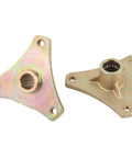 Heavy Duty Steel Alloy Rear Axle Hub Featuring Rock Solid 17T Spline Drive And Three Stud Setup For Off Road Quad Bike And Go Kart Builds With Golden Abrasion Resistant Coating Built Tough As Nails In A Pair.