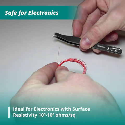 Using 70 Degree Angulated Rounded Head Precision Tweezer For Soft Wire Cutting Up To 0.010 Inches, Carbon Steel, 4.5 Inch Length