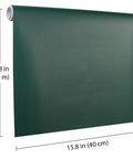 Dark Green Peel And Stick Wallpaper Roll 15.7 Inch By 748 Inch Self Adhesive Removable Vinyl with size dimensions shown