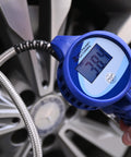 3.5 Inch Digital Tire Inflator With Hose, 0.1 Psi Precision For TPMS, Dual Battery Power For Long Life in use on tire