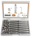 30 Sets M5 x 40mm Stainless Steel Furniture Joint Connector Bolts And Cap Nuts Kit shown in sturdy PP storage box