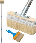 Long Reach Deck Stain Brush With 60 Inch Handle And 7 Inch Wide Head for easy staining on wood deck fence patio and wall