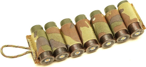 7 Round Tearaway Shotgun Card For 12 Gauge Shells With Tear Away Loop Fastener And DuraGrip Backing in Multicam Tactical Gear