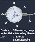 Dial Indicator Magnetic Holder With Bore Gauge And Magnetic Stand Base For Precision Micrometer Measurement Tools Includes Hour Type Indicator Comparator And 10mm Stand B, dial face and spindle