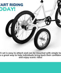 20 Inch Adaptive Training Wheel Bicycle For Beginners With Proportioned Frame Lighter Build And Smaller Grips For Easy Ground Reach And Confidence On Two Wheels Ideal For Teens And Young Adults Learning To Ride, focus on back wheels view