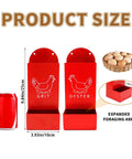 Must Have Backyard Bird Gear Two Pack Red Metal Grit And Oyster Shell Feeders with size comparison to a soda can.