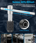 5 Piece Tap Wrench Set With Adjustable Tap Sockets And T Handle For SAE And Metric Taps 3 8 Inch Drive Go To Heavy Duty Tool Kit