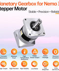 10 To 1 Planetary Gearbox For Nema 34 Stepper Motor With 10 Arcmin Backlash, showing compact and precise design features.