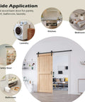 36 By 84 Inches Sliding Barn Door Solid Spruce Panelled Slab With H Frame For Interior Rooms And Storage Closets DIY Assembly