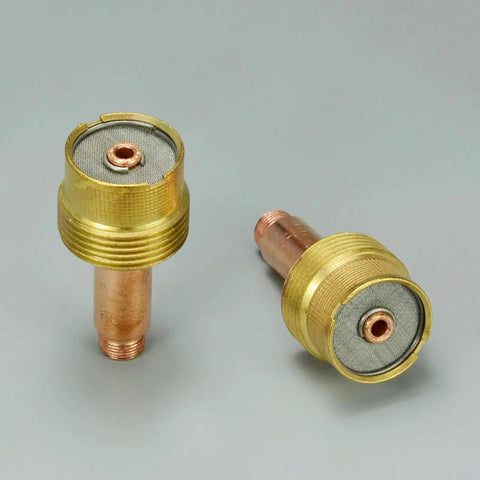 TIG Gas Lens Collet Bodies Jumbo Large Diameter One Eighth Inch And Three Point Two Millimeter Orifice For QQ300 PTA DB SR WP Seventeen Eighteen Twenty Six Welding Torch Pack Of Two brass collet bodies