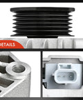 Close-up details of 110A 12V Clockwise Alternator With 6-Groove Pulley Drop-In Ready for Ford F-150 2004-2008 Expedition 2005-2006 Lincoln Navigator