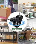 Heavy Duty Silent Polyurethane Swivel Caster Wheels With Threaded Stem And Dual Locking Brakes in various uses and settings.