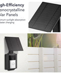 Universal Solar Charger For Ring Battery Doorbell Series And Wyze Wireless Video Doorbell Pro, installed outdoors, 2.5W panel