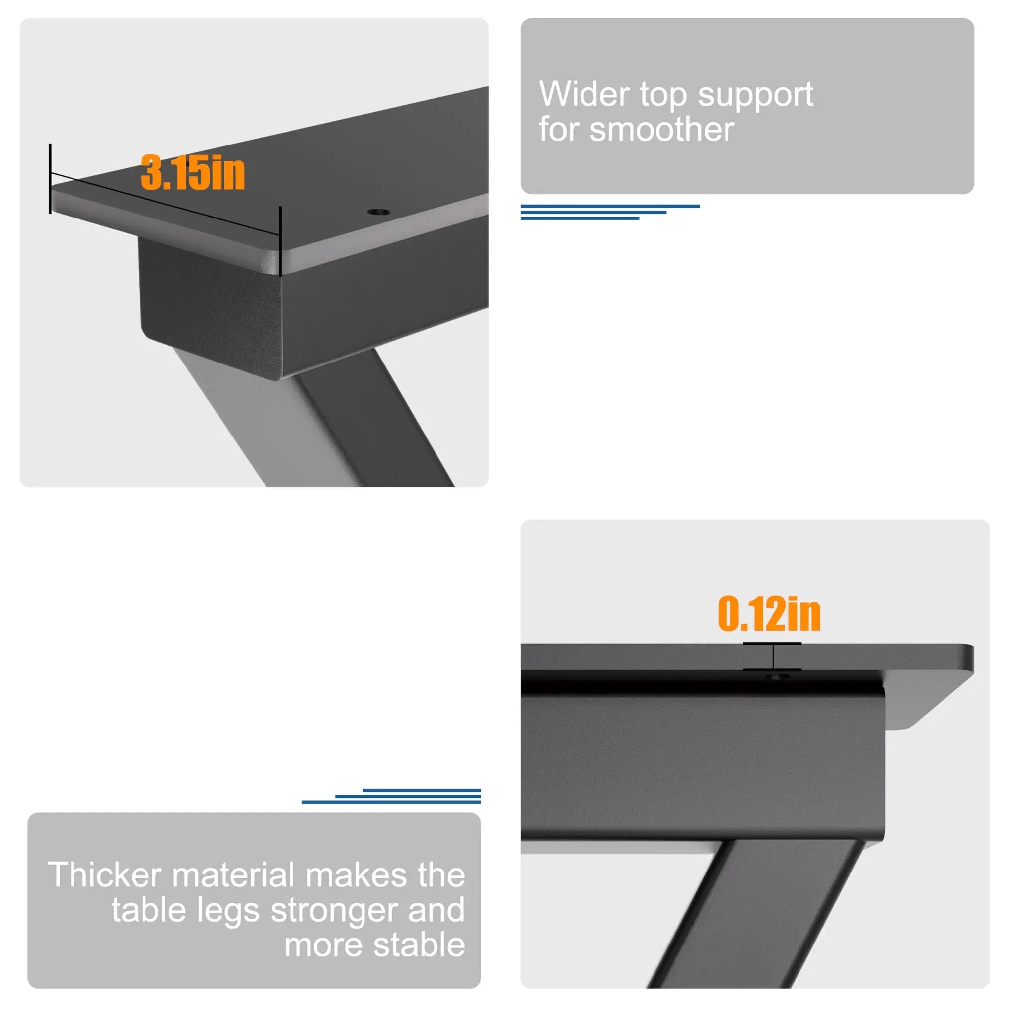 Rock Solid Z Shape Coffee Table Legs | 800 Lbs Support ✓