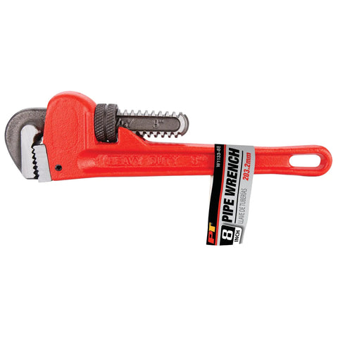 Heavy Duty Adjustable Straight Pipe Wrench 8 Inch With 1 Inch Jaw Capacity Grips Like A Boss Durable Enamel Finish