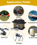 HobbyPark waterproof RC servo, 45kg high-torque with 25T horn, black metal gears, 8.4V HV