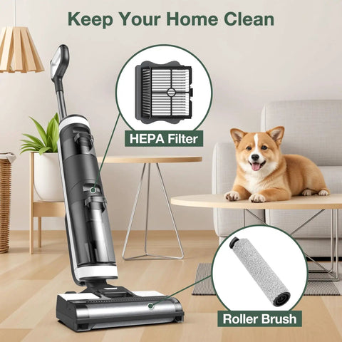 All In One 2 Pack Brush Rollers And 4 Pack HEPA Filters For iFloor 3 And Floor One S3 Cordless Vacuum Cleaner Replacement