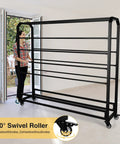 Adjustable Hanging Rod Bracket Floor To Ceiling Fabric Display For Quilting DIY Crafters Indoors with 360° swivel wheels