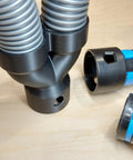 40mm Vacuum Hose Y Splitter Adapter With Swivel Fittings Converts One Hose Into Two Ports for Dust Collection on router tables.