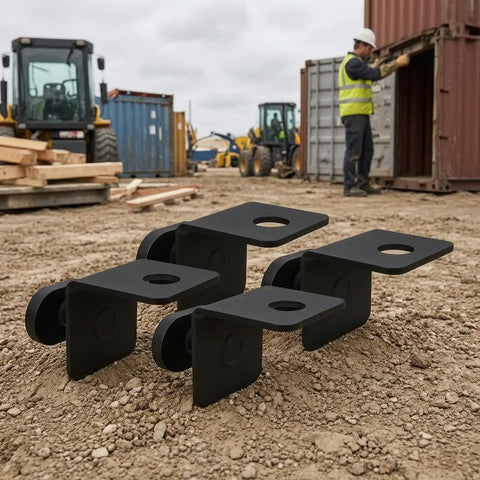 Heavy Duty Carbon Steel Container Twist Locks Anchors With Right Angle Bracket Lock System For Construction Sites, Rust Resistant