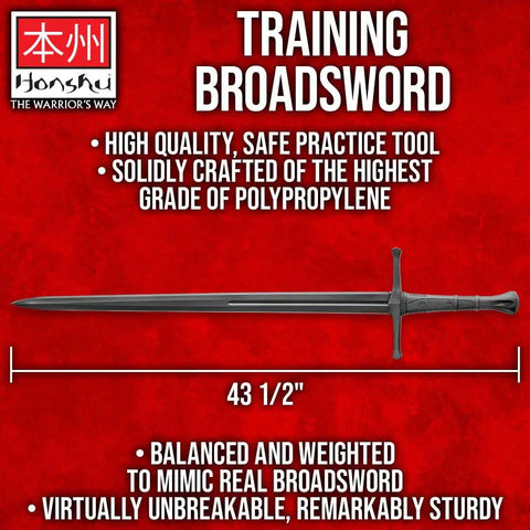 Polypropylene Bokken Training Sword Broadsword 43.5 Inch Blunt Practice Weapon For Sparring Realistic Balance And Beefy Weight