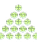 15 Pack 32mm Round for spirit Level for acrylic Bubble Gauge Precision displayed in a triangular arrangement on white background.