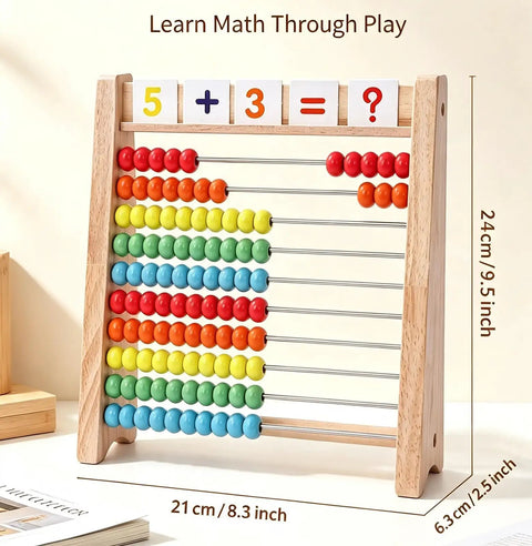 The Real Deal Wooden Abacus For Kids Featuring 100 Brightly Colored Beads Perfect For Kickstarting Math Foundations And Montessori Counting Drills Preschool Classrooms, 24cm x 21cm.